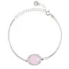 Latelita Beatrice Oval Gemstone Bracelet Silver Rose Quartz
