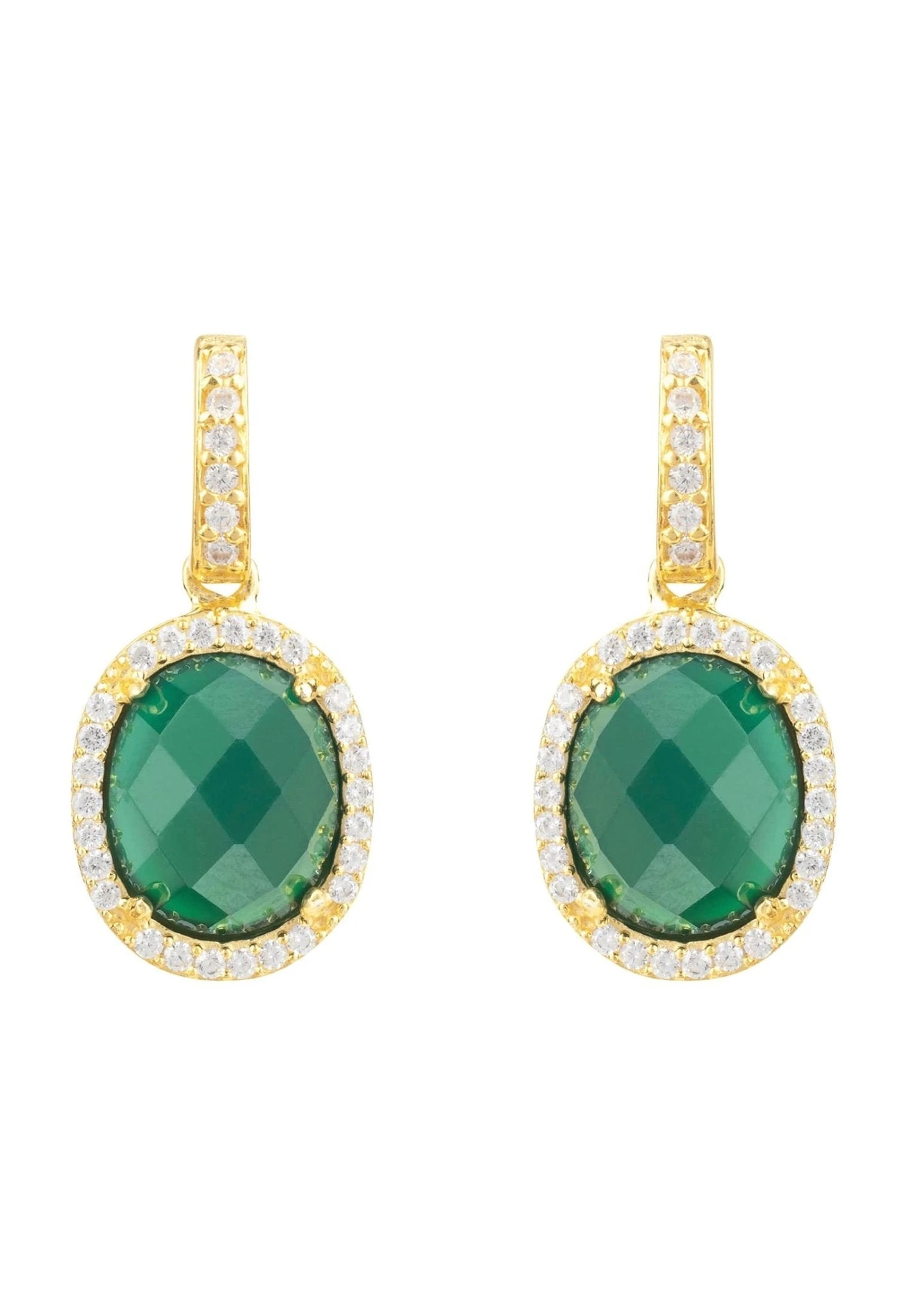 Latelita Beatrice Oval Gemstone Drop Earrings Gold Green Onyx 3 Latelita Beatrice Oval Gemstone Drop Earrings Gold Green Onyx