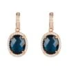 Latelita Beatrice Oval Gemstone Drop Earrings Rose Gold Sapphire Hydro -Latelitla Store beatrice oval gemstone drop earrings rose gold sapphire hydro 584615