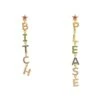 Latelita Bitch Please Rainbow Drops Earrings Gold -Latelitla Store bitch please rainbow drops earrings gold 655691