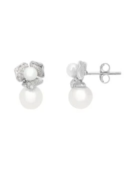 Latelita Blossom Double Pearl Earring Silver 8 Latelita Blossom Double Pearl Earring Silver -Latelitla Store blossom double pearl earring silver 848817