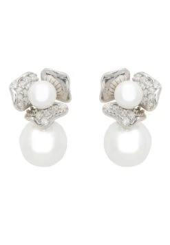 Latelita Blossom Double Pearl Earring Silver