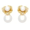 Latelita Blossom Double Pearl Earrings Gold -Latelitla Store blossom double pearl earrings gold 210598