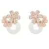 Latelita Bouquet And Pearl Stud Earrings Rosegold -Latelitla Store bouquet and pearl stud earrings rosegold 334273