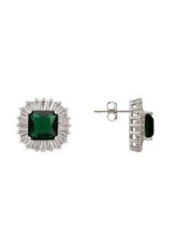 Latelita Camilla Stud Earrings Silver Emerald -Latelitla Store camilla stud earrings silver emerald 596517