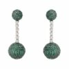 Latelita Cannes Sphere Drop Earrings Silver Emerald Green Cz -Latelitla Store cannes sphere drop earrings silver emerald green cz 601765