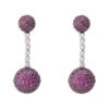 Latelita Cannes Sphere Drop Earrings Silver Ruby Pink Cz -Latelitla Store cannes sphere drop earrings silver ruby pink cz 405033