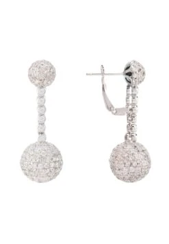 Latelita Cannes Sphere Drop Earrings Silver White Cz -Latelitla Store cannes sphere drop earrings silver white cz 140738