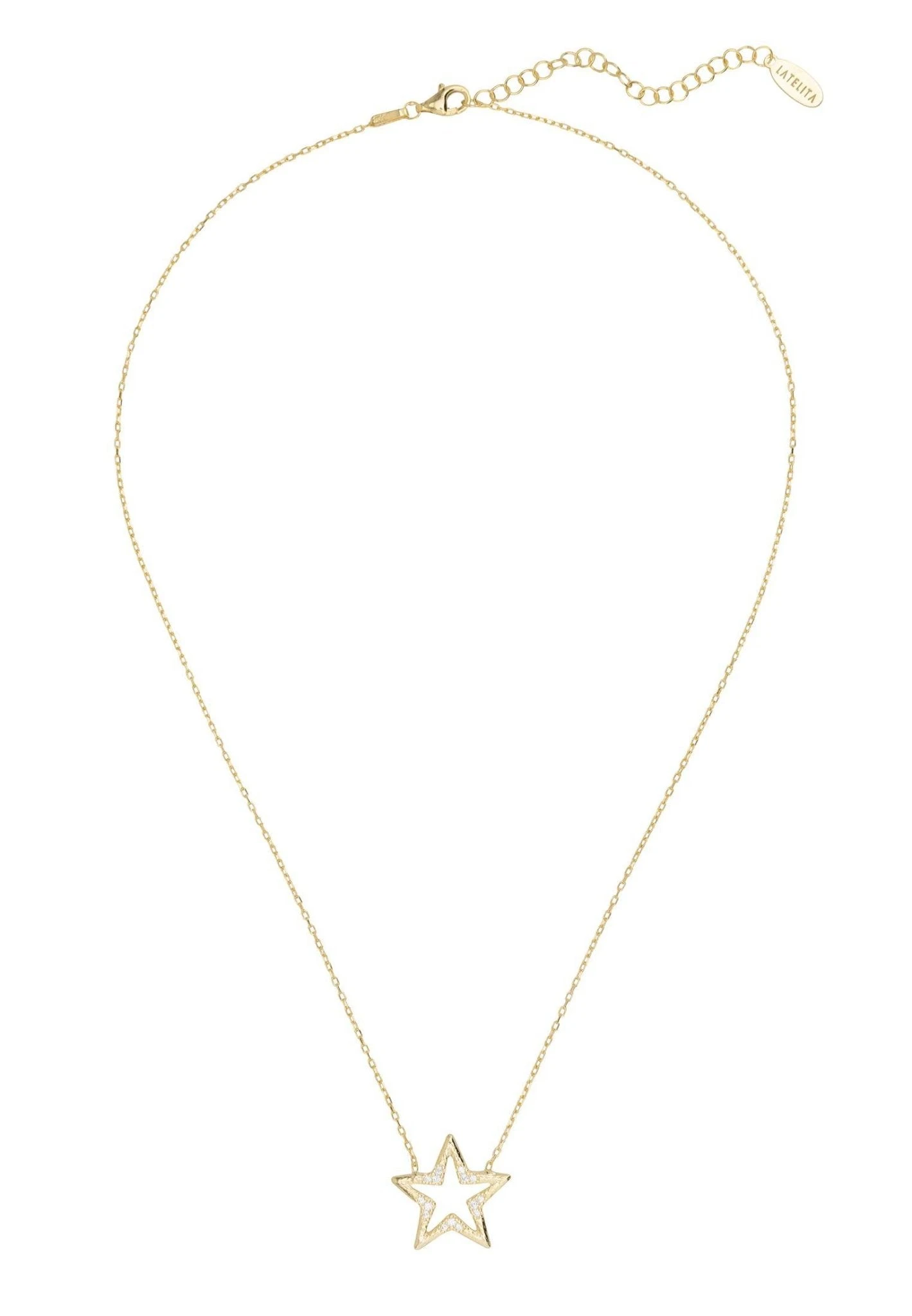 Latelita Celestial Open Star Necklace Gold 5 Latelita Celestial Open Star Necklace Gold - Image 3