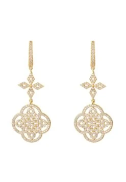 Latelita Celtic Knot Clover Drop Earrings Gold