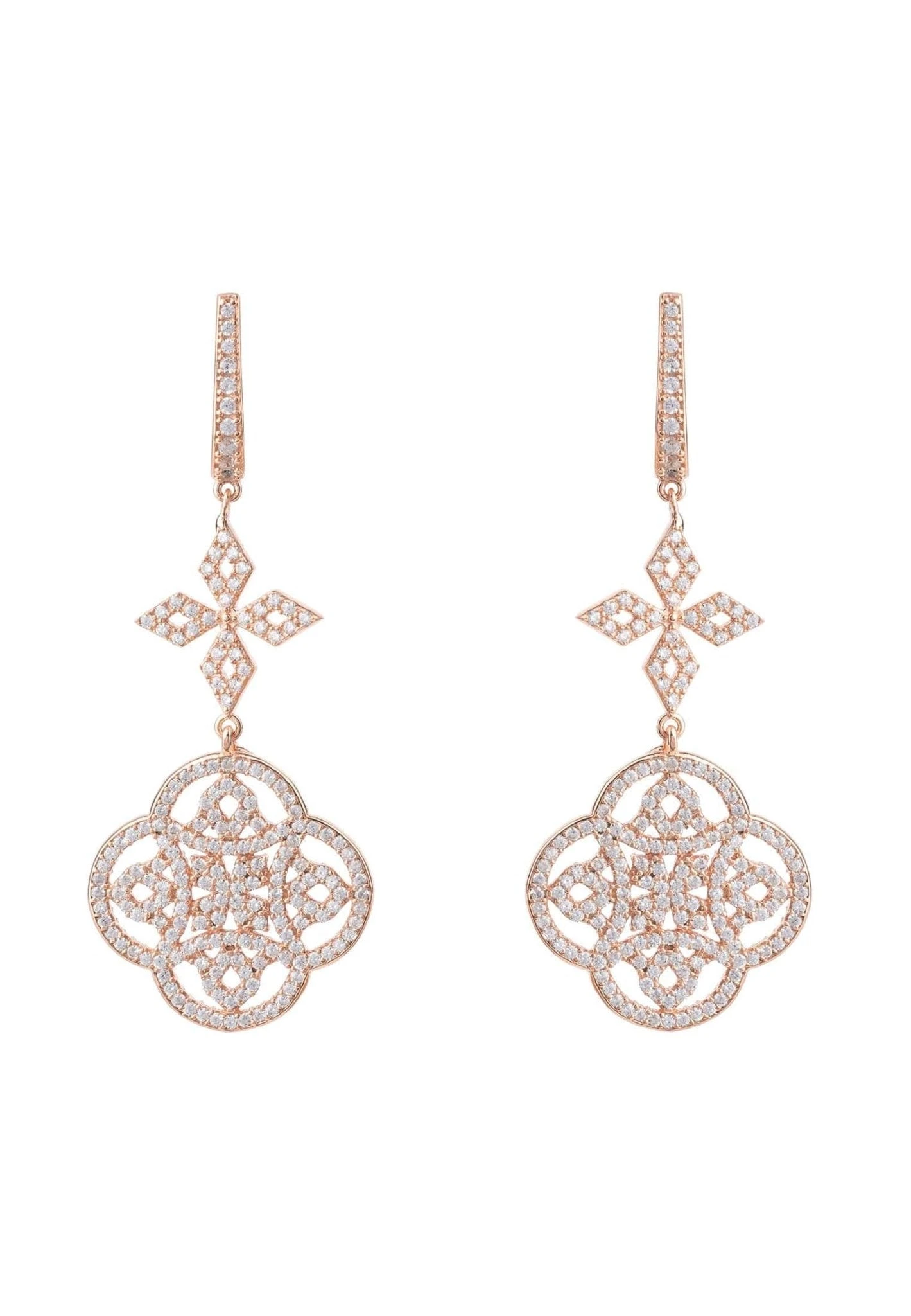 Latelita Celtic Knot Clover Drop Earrings Rosegold 3 Latelita Celtic Knot Clover Drop Earrings Rosegold