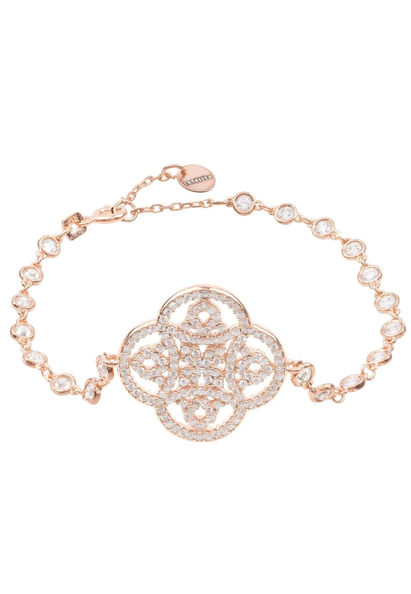 Latelita Celtic Knot Clover Tennis Bracelet Rosegold 3 Latelita Celtic Knot Clover Tennis Bracelet Rosegold