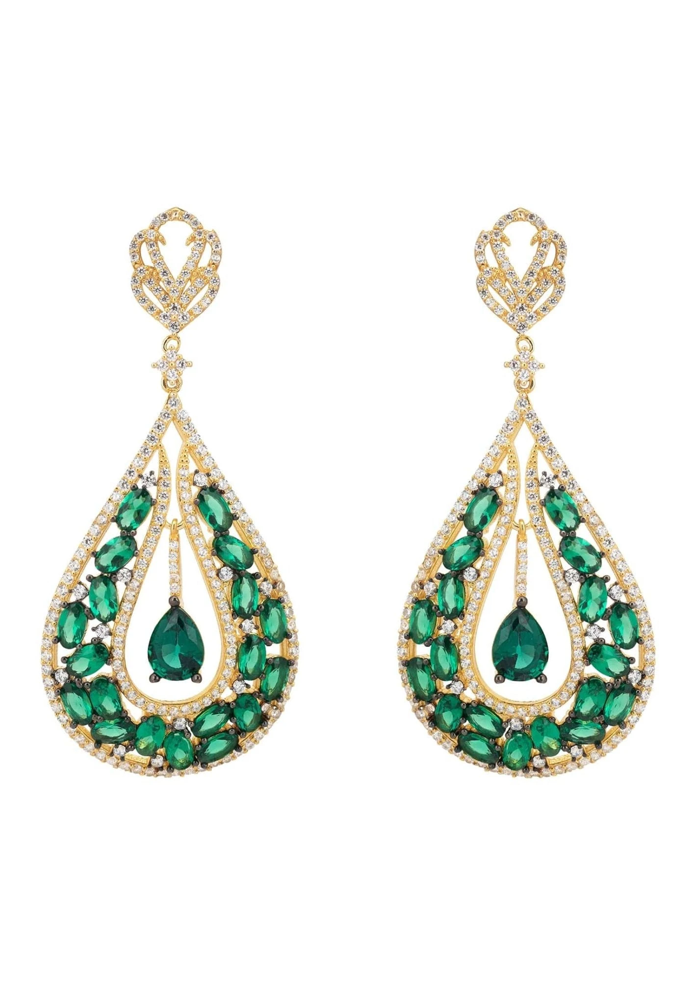 Latelita Charlotte Teardrop Earrings Emerald Gold 3 Latelita Charlotte Teardrop Earrings Emerald Gold