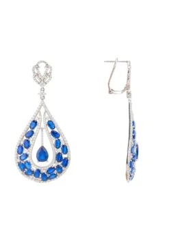 Latelita Charlotte Teardrop Gemstone Earrings Sapphire Silver -Latelitla Store charlotte teardrop gemstone earrings sapphire silver 347900