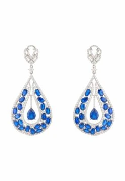 Latelita Charlotte Teardrop Gemstone Earrings Sapphire Silver