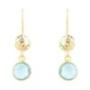 Latelita Circle & Hammer Earrings Gold Blue Topaz -Latelitla Store circle hammer earrings gold blue topaz 215896