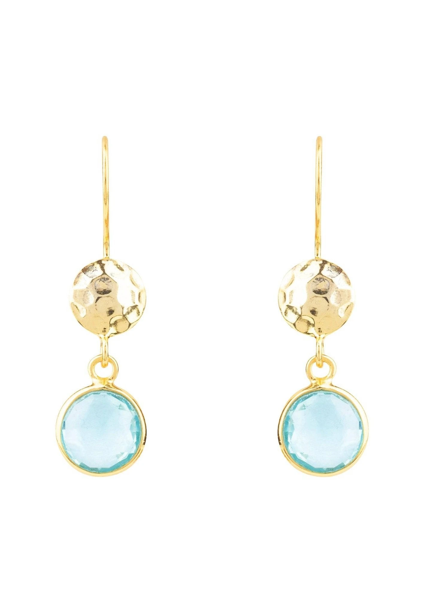 Latelita Circle & Hammer Earrings Gold Blue Topaz 3 Latelita Circle & Hammer Earrings Gold Blue Topaz