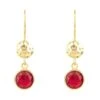 Latelita Circle & Hammer Earrings Gold Garnet -Latelitla Store circle hammer earrings gold garnet 520665