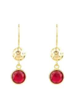 Latelita Circle & Hammer Earrings Gold Garnet