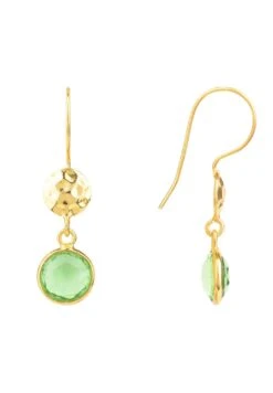 Latelita Circle & Hammer Earrings Gold Peridot -Latelitla Store circle hammer earrings gold peridot 786952