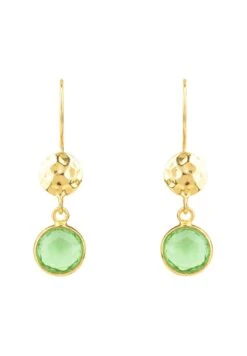Latelita Circle & Hammer Earrings Gold Peridot