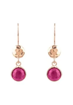 Latelita Circle & Hammer Earrings Rosegold Pink Tourmaline