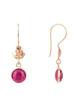 Latelita Circle & Hammer Earrings Rosegold Pink Tourmaline -Latelitla Store circle hammer earrings rosegold pink tourmaline 609743