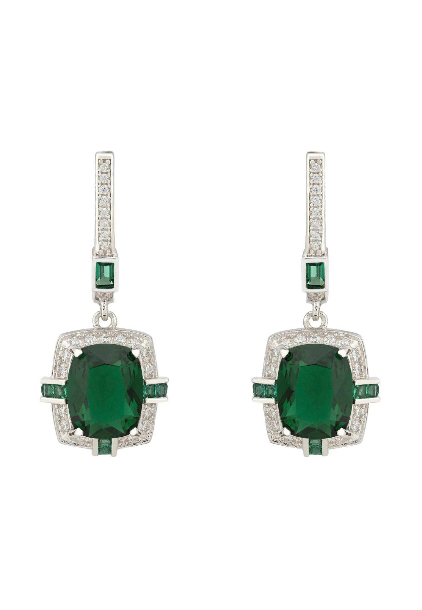 Latelita Clarence Silver Earrings Emerald 3 Latelita Clarence Silver Earrings Emerald