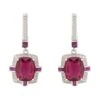 Latelita Clarence Silver Earrings Ruby -Latelitla Store clarence silver earrings ruby 952862