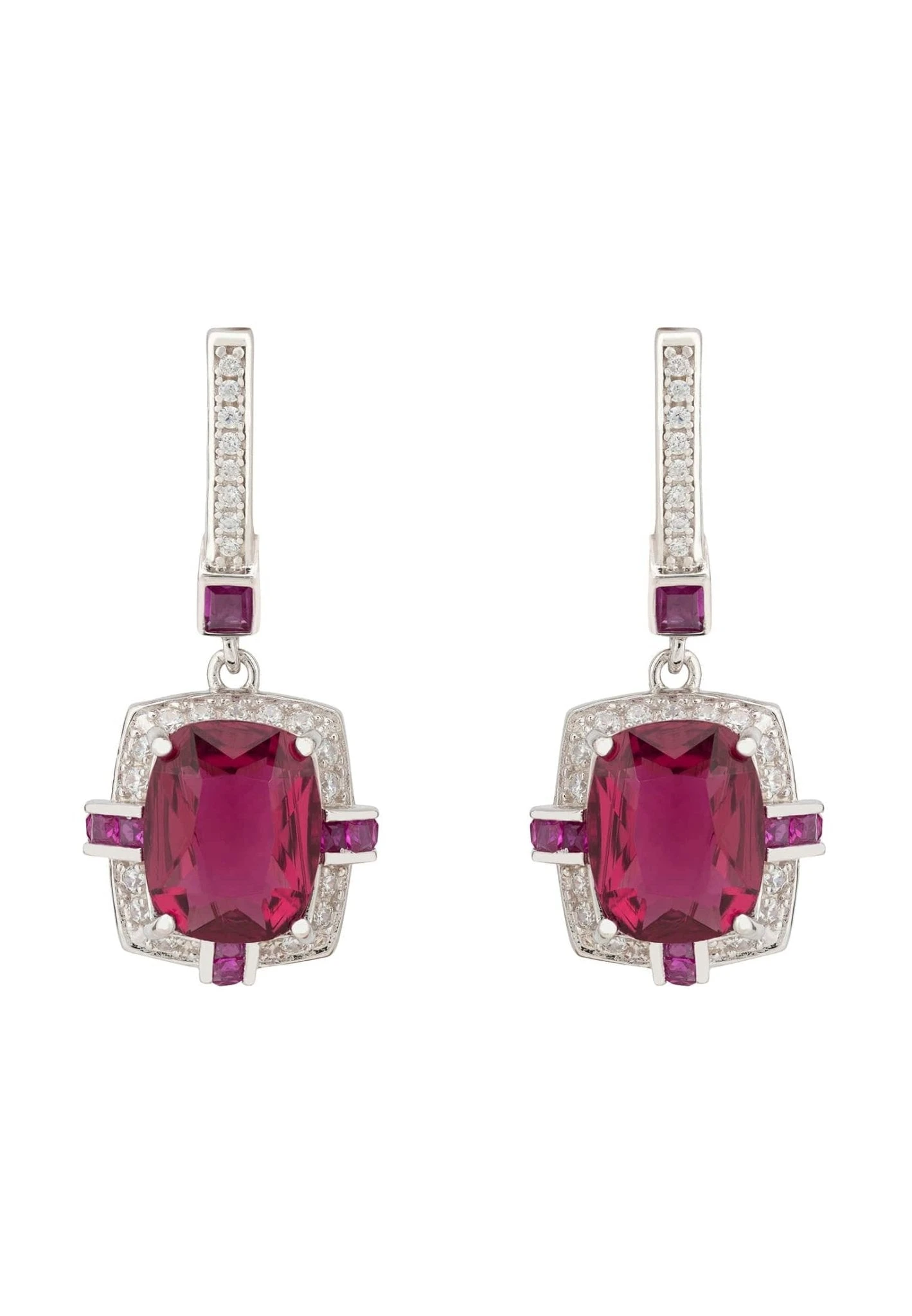 Latelita Clarence Silver Earrings Ruby 3 Latelita Clarence Silver Earrings Ruby