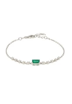 Latelita Claudia Gemstone Bracelet Silver Colombian Emerald