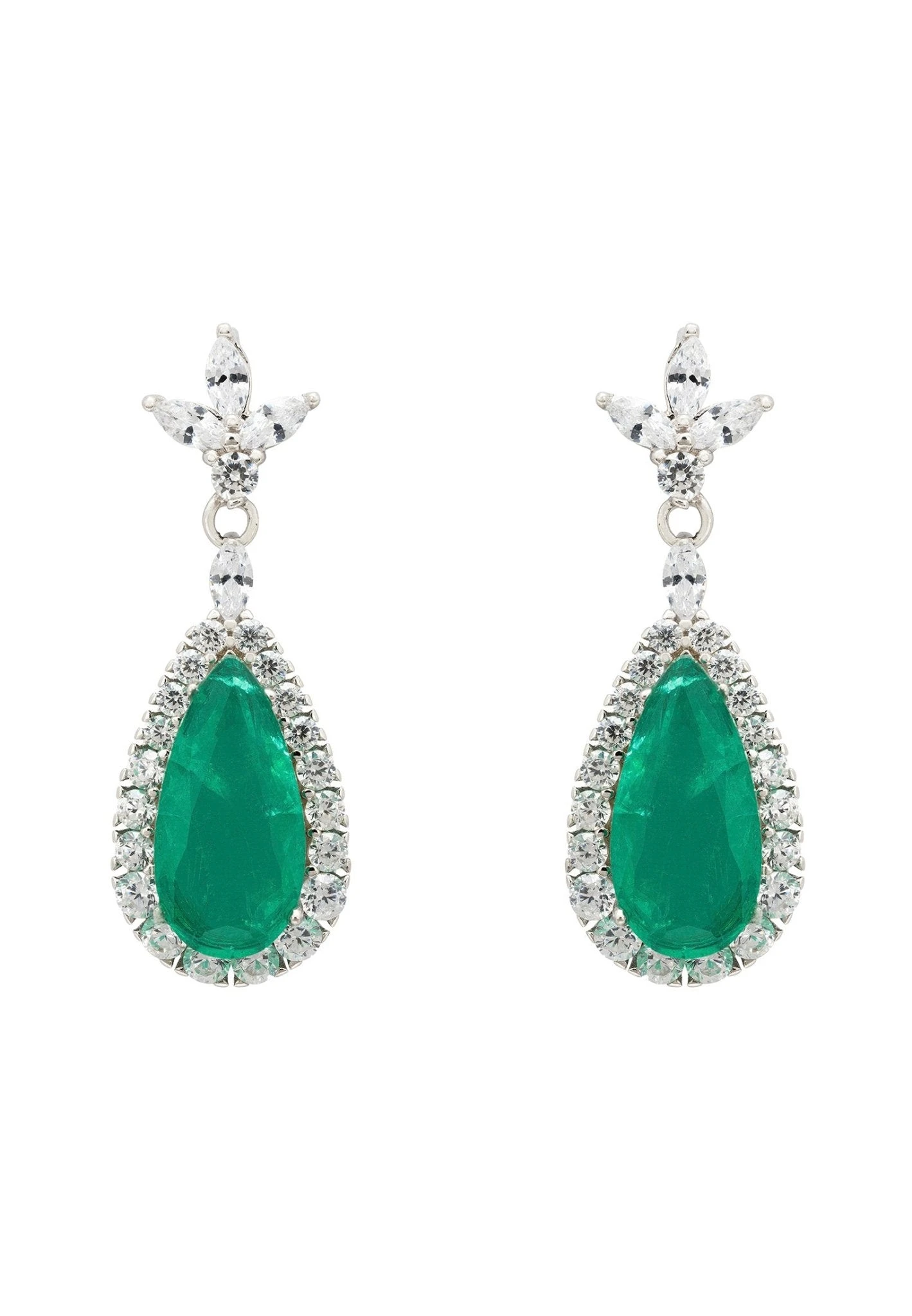 Latelita Colette Colombian Emerald Teardrop Earrings Silver 3 Latelita Colette Colombian Emerald Teardrop Earrings Silver