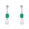 Latelita Cordeilla Colombian Emerald & Pearl Earrings Silver -Latelitla Store cordeilla colombian emerald pearl earrings silver 842419