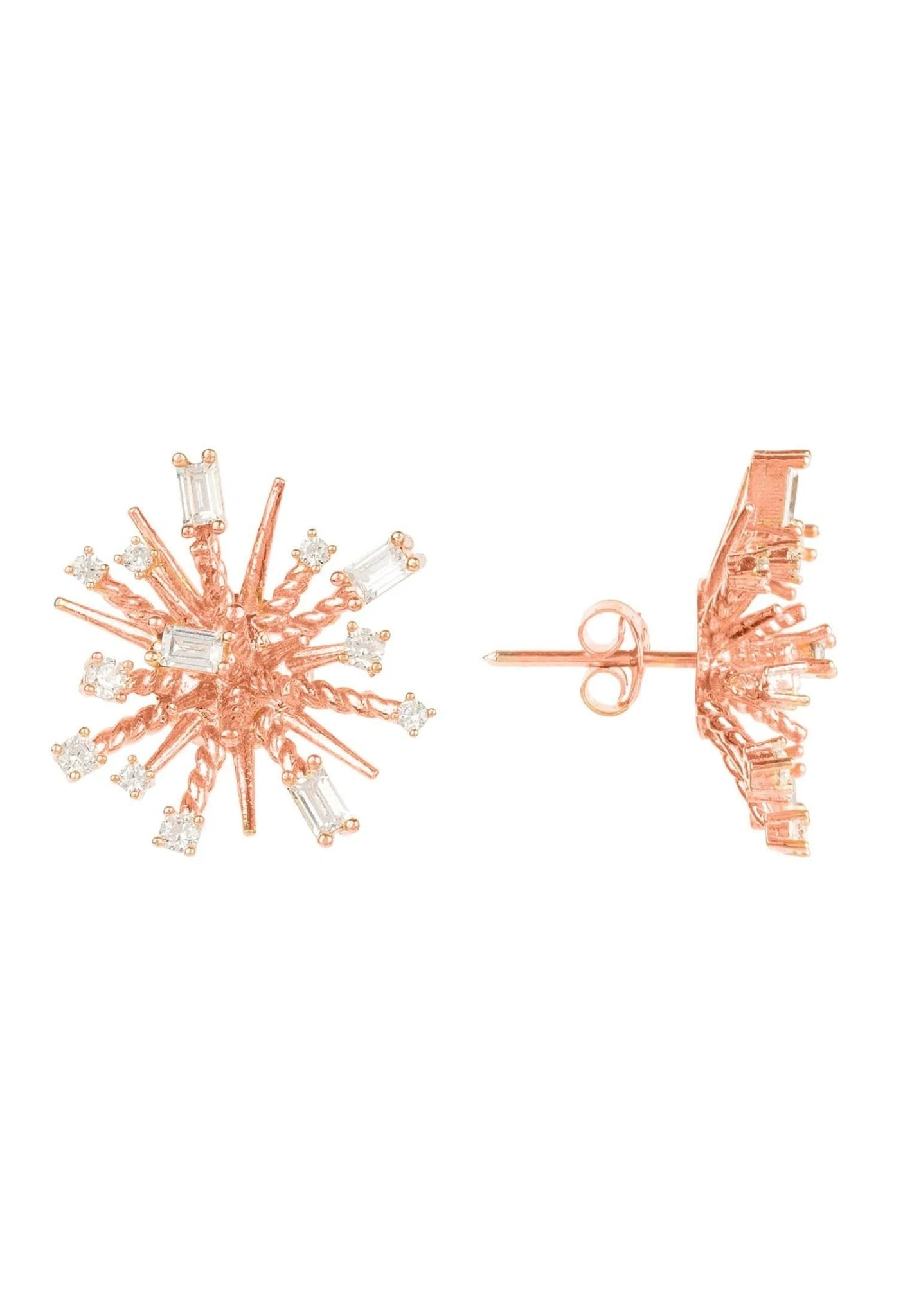 Latelita Cosmic Bang Baguette Cz Stud Earrings Rose Gold 5 Latelita Cosmic Bang Baguette Cz Stud Earrings Rose Gold - Image 3