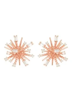 Latelita Cosmic Bang Baguette Cz Stud Earrings Rose Gold