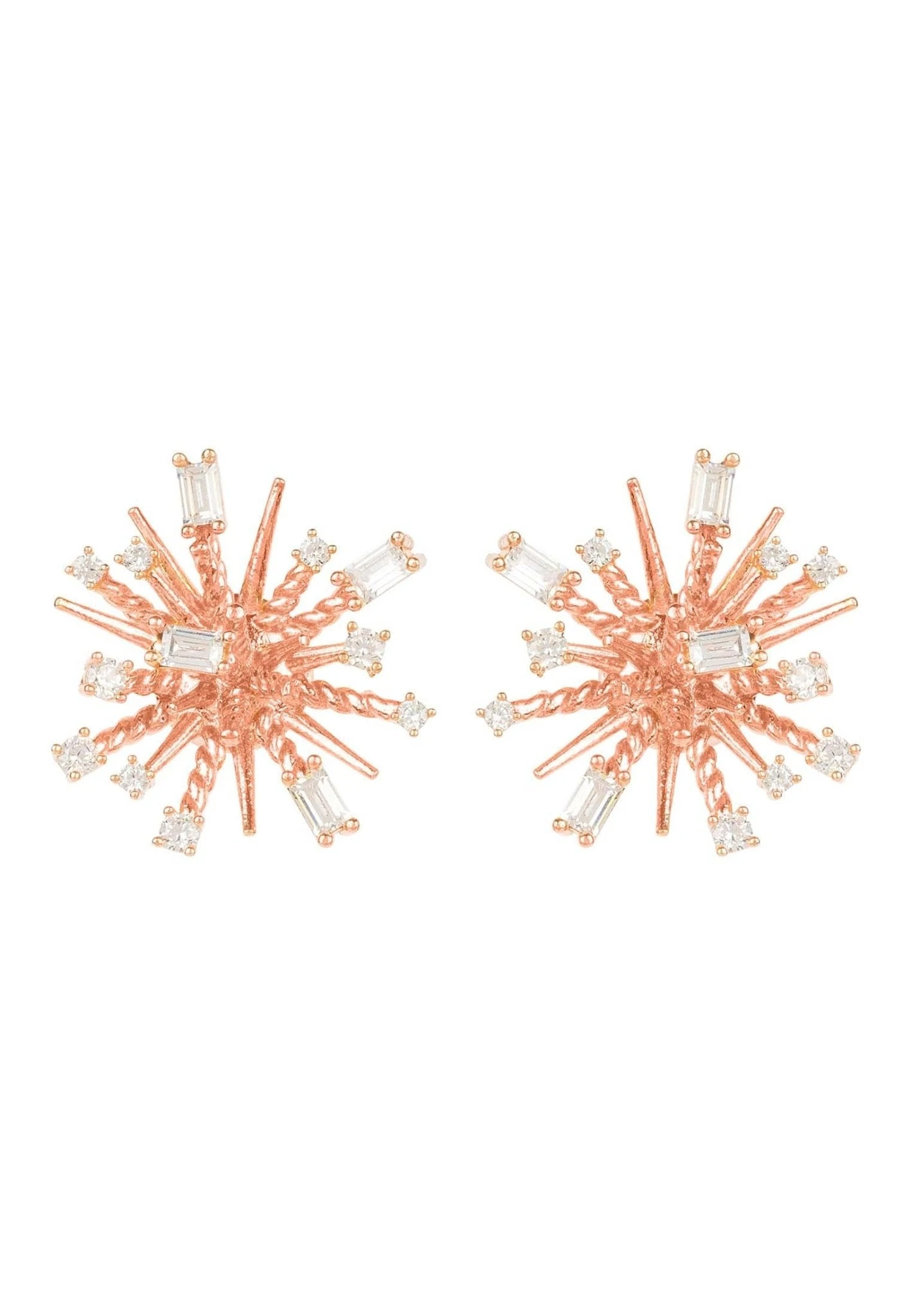 Latelita Cosmic Bang Baguette Cz Stud Earrings Rose Gold 3 Latelita Cosmic Bang Baguette Cz Stud Earrings Rose Gold