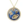 Latelita Cosmos Stars & Planet Dark Blue Enamel Necklace Gold -Latelitla Store cosmos stars planet dark blue enamel necklace gold 691722