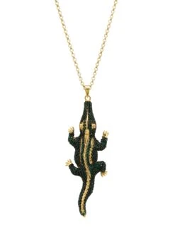 Latelita Crocodile Shaped Pendant Necklace Gold