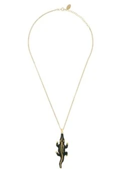 Latelita Crocodile Shaped Pendant Necklace Gold -Latelitla Store crocodile shaped pendant necklace gold 914796