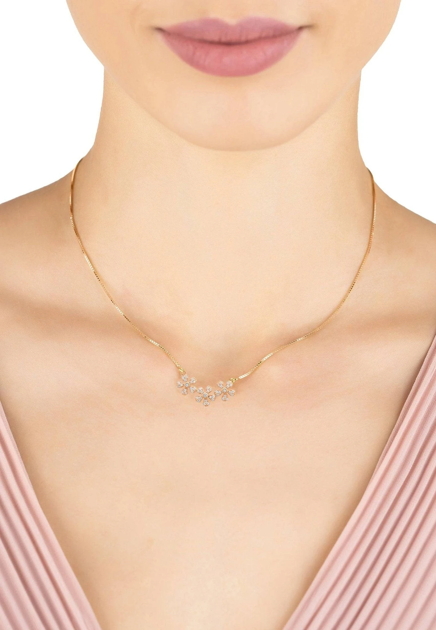Latelita Daisy Chain Necklace Rosegold 4 Latelita Daisy Chain Necklace Rosegold - Image 2