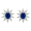 Latelita Daisy Gemstone Stud Earrings Sapphire Silver -Latelitla Store daisy gemstone stud earrings sapphire silver 493235