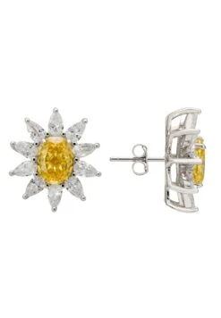 Latelita Daisy Gemstone Stud Earrings Yellow Topaz Silver -Latelitla Store daisy gemstone stud earrings yellow topaz silver 141470