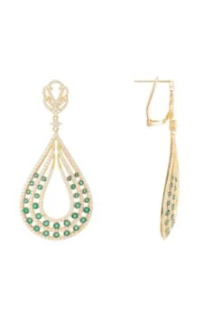Latelita Daphne Teardrop Earrings Gold Emerald -Latelitla Store daphne teardrop earrings gold emerald 929154