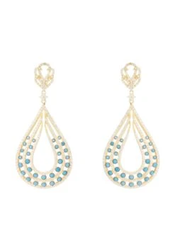 Latelita Daphne Teardrop Earrings Gold Turquoise