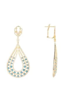 Latelita Daphne Teardrop Earrings Gold Turquoise -Latelitla Store daphne teardrop earrings gold turquoise 895867