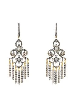 Latelita Deco Chandelier Drops Earrings Rosegold Oxidised
