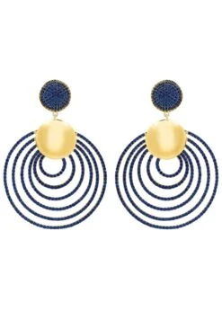 Latelita Descending Circles Drop Earrings Gold Sapphire