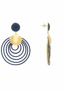 Latelita Descending Circles Drop Earrings Gold Sapphire -Latelitla Store descending circles drop earrings gold sapphire 610365