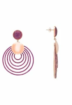 Latelita Descending Circles Drop Earrings Rosegold Ruby -Latelitla Store descending circles drop earrings rosegold ruby 313366