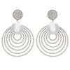 Latelita Descending Circles Drop Earrings Silver White -Latelitla Store descending circles drop earrings silver white 242517